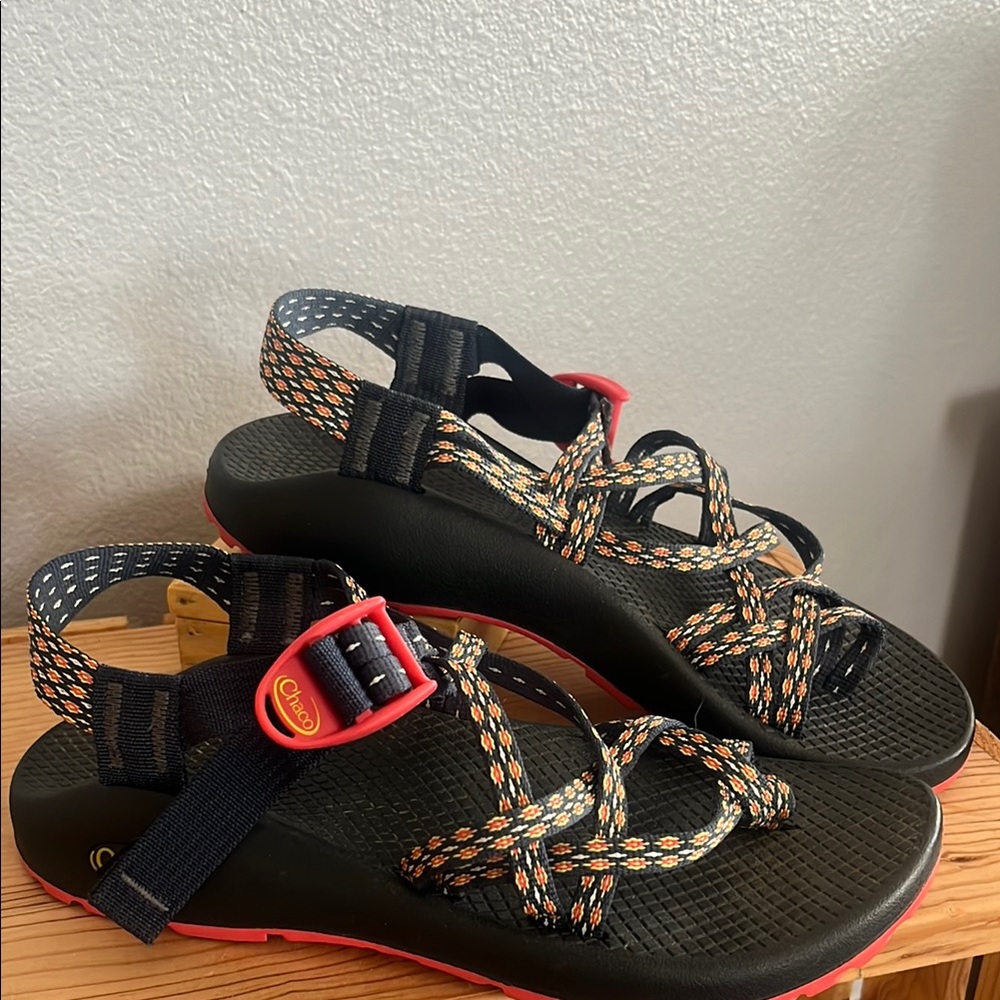 Chaco Black and Multicolor Strappy Sandals